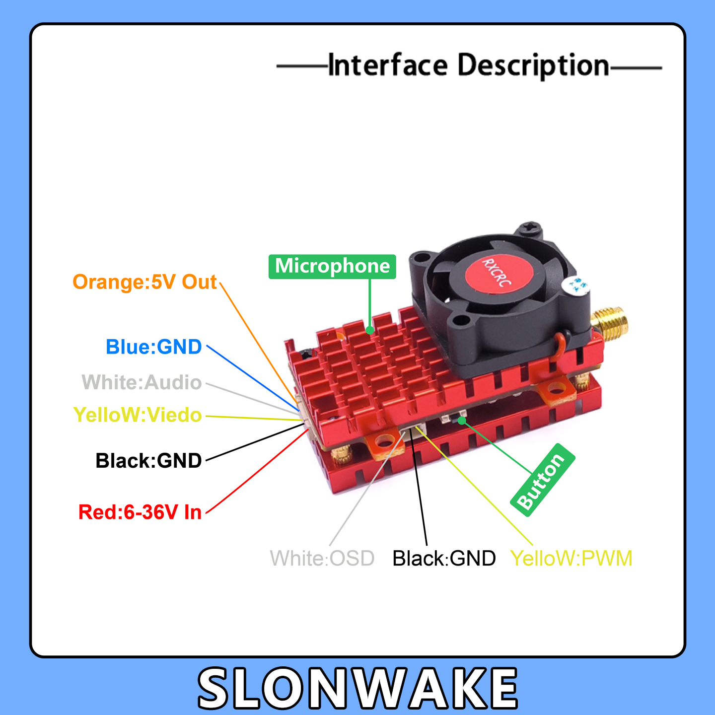 SLONWAKE 5,8G 2 Вт VTX FPV 180 – обзор и цена Drone Camera